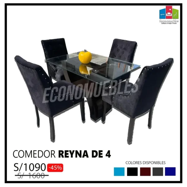 COMEDOR REYNA 4  SILLAS
